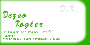 dezso kogler business card